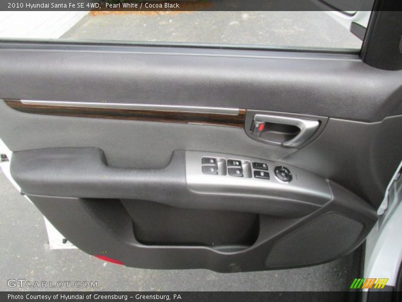 Pearl White / Cocoa Black 2010 Hyundai Santa Fe SE 4WD