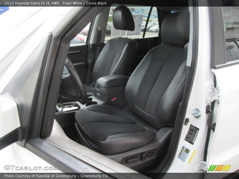 Pearl White / Cocoa Black 2010 Hyundai Santa Fe SE 4WD