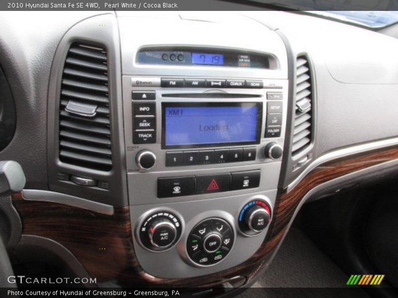 Pearl White / Cocoa Black 2010 Hyundai Santa Fe SE 4WD