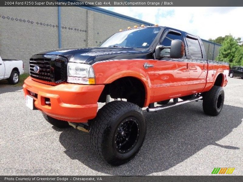 Black/Competition Orange / Black 2004 Ford F250 Super Duty Harley Davidson Crew Cab 4x4