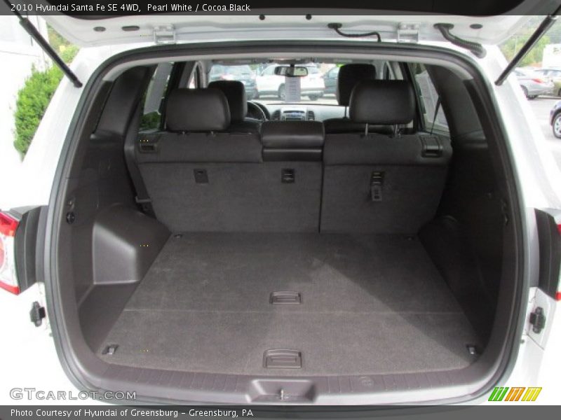 Pearl White / Cocoa Black 2010 Hyundai Santa Fe SE 4WD