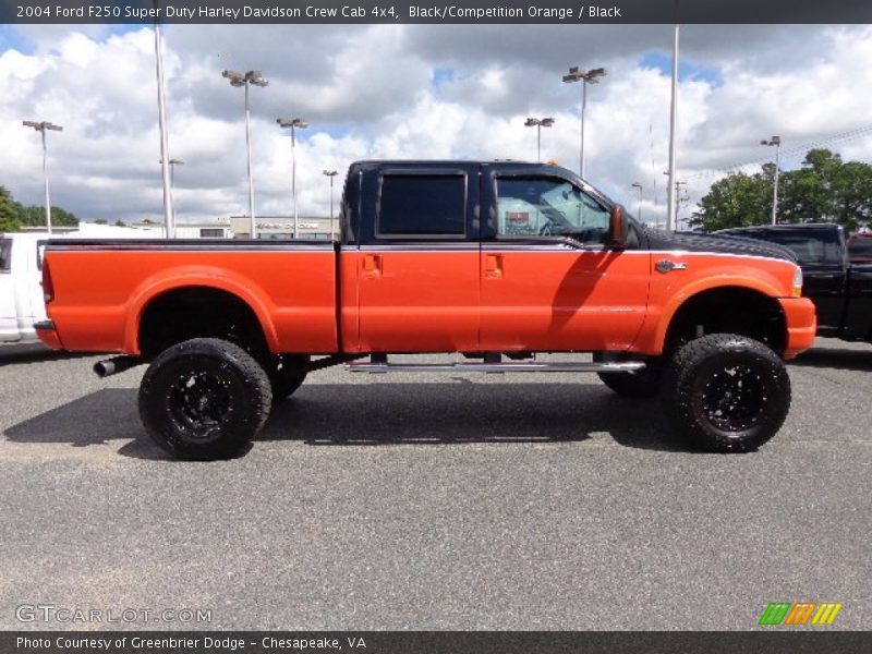 Black/Competition Orange / Black 2004 Ford F250 Super Duty Harley Davidson Crew Cab 4x4