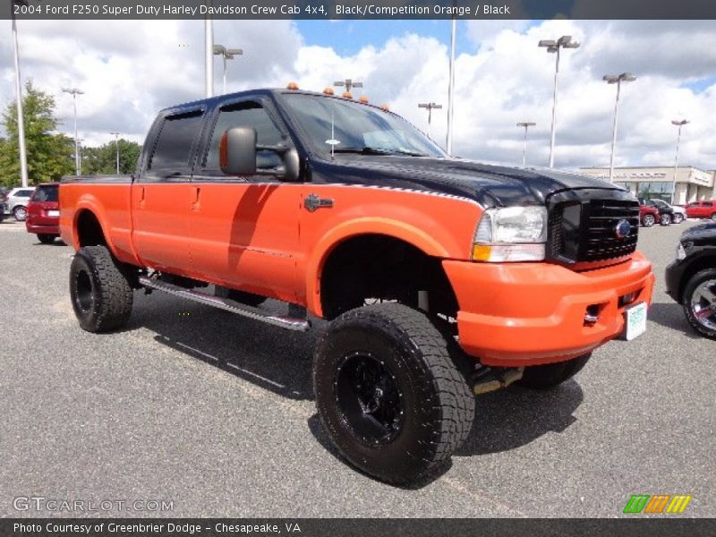 Black/Competition Orange / Black 2004 Ford F250 Super Duty Harley Davidson Crew Cab 4x4