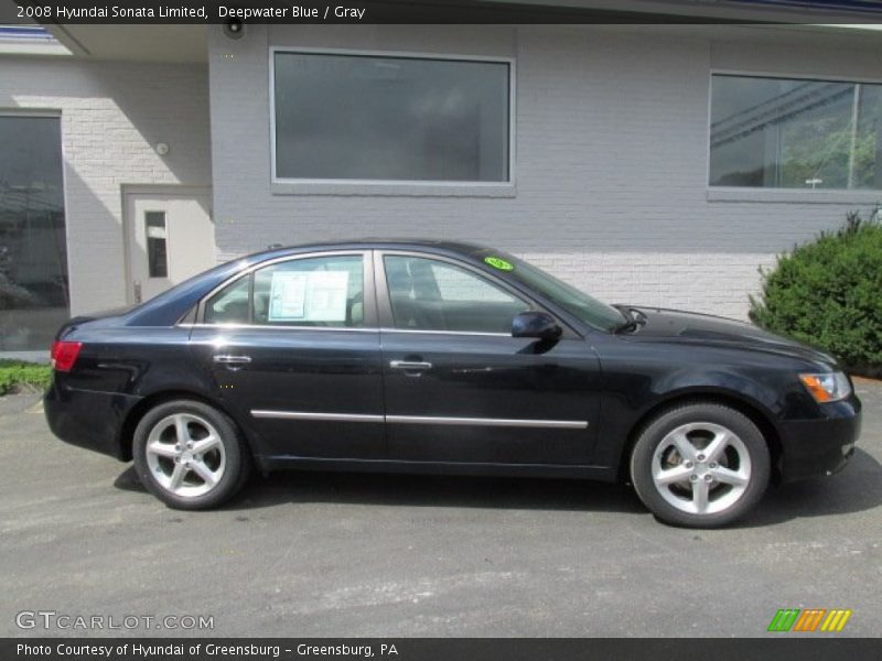 Deepwater Blue / Gray 2008 Hyundai Sonata Limited