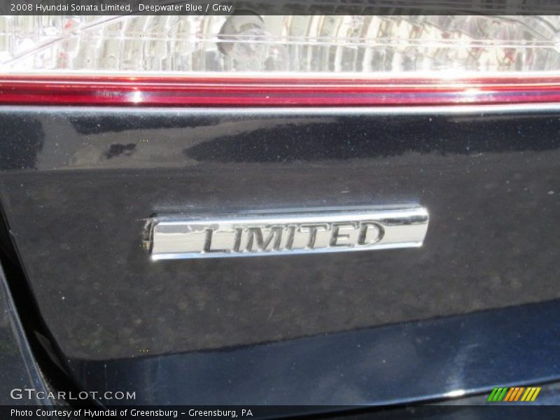 Deepwater Blue / Gray 2008 Hyundai Sonata Limited