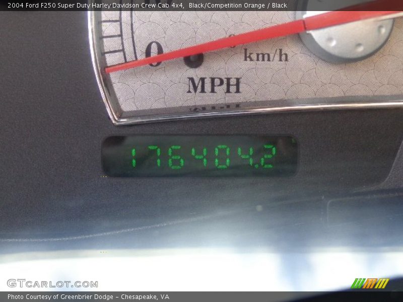 Black/Competition Orange / Black 2004 Ford F250 Super Duty Harley Davidson Crew Cab 4x4