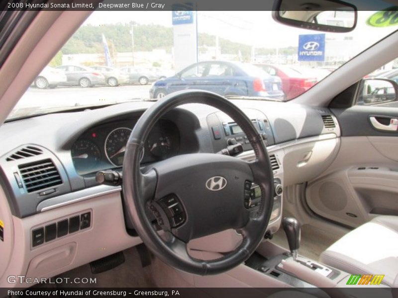 Deepwater Blue / Gray 2008 Hyundai Sonata Limited