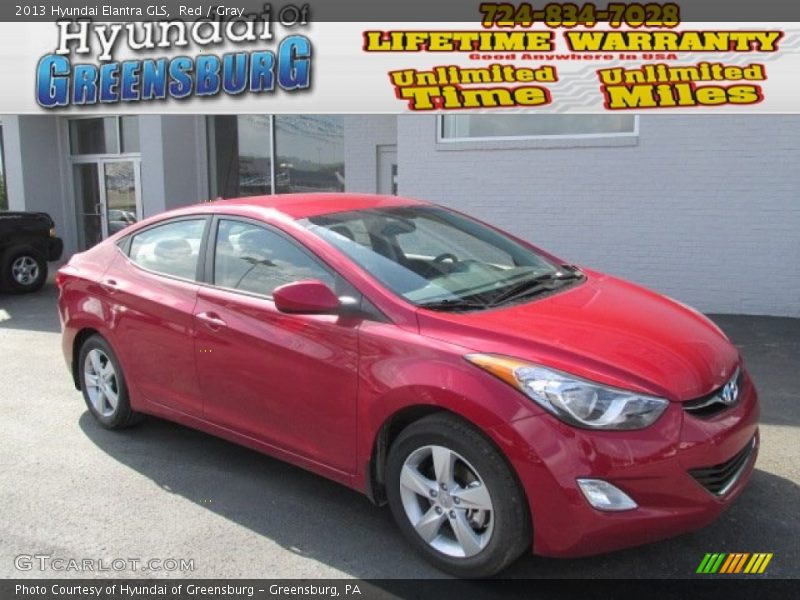 Red / Gray 2013 Hyundai Elantra GLS