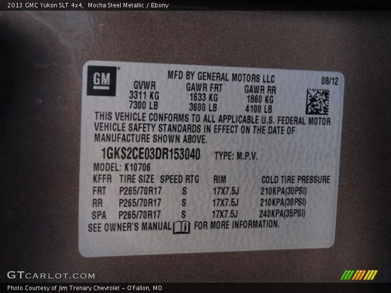 Mocha Steel Metallic / Ebony 2013 GMC Yukon SLT 4x4