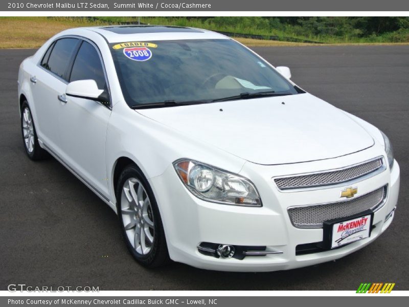 Summit White / Cocoa/Cashmere 2010 Chevrolet Malibu LTZ Sedan