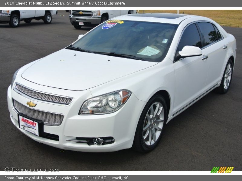 Summit White / Cocoa/Cashmere 2010 Chevrolet Malibu LTZ Sedan