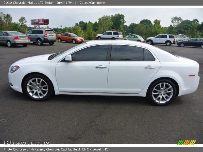 Summit White / Cocoa/Cashmere 2010 Chevrolet Malibu LTZ Sedan