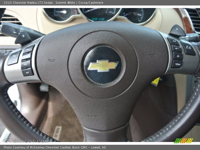 Summit White / Cocoa/Cashmere 2010 Chevrolet Malibu LTZ Sedan