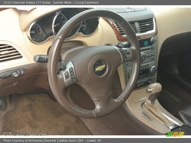 Summit White / Cocoa/Cashmere 2010 Chevrolet Malibu LTZ Sedan