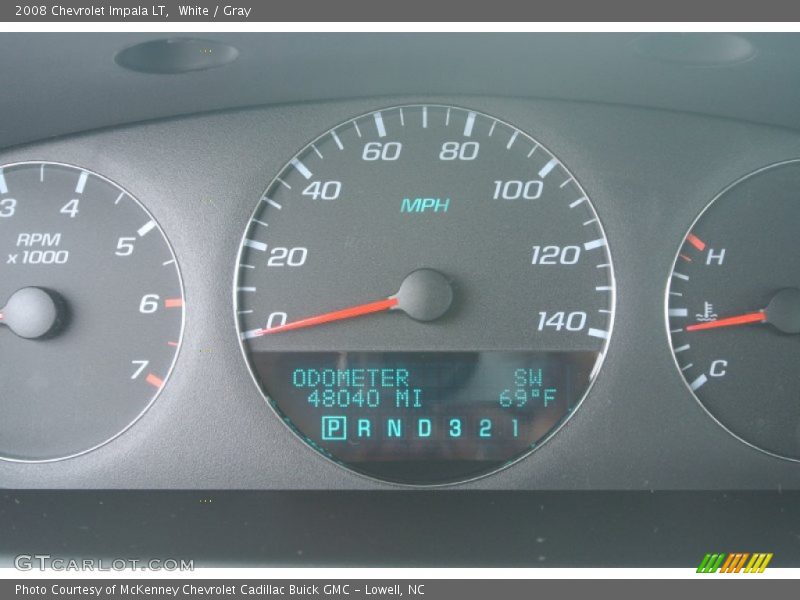 White / Gray 2008 Chevrolet Impala LT