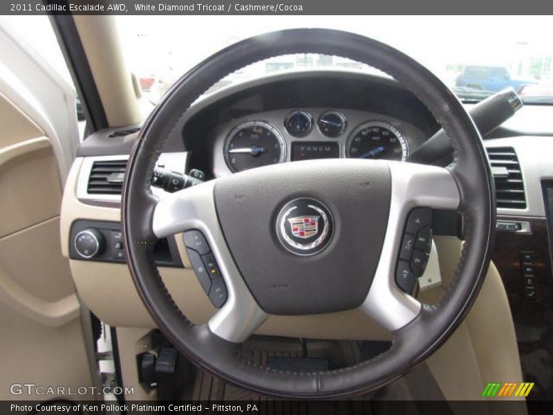 White Diamond Tricoat / Cashmere/Cocoa 2011 Cadillac Escalade AWD