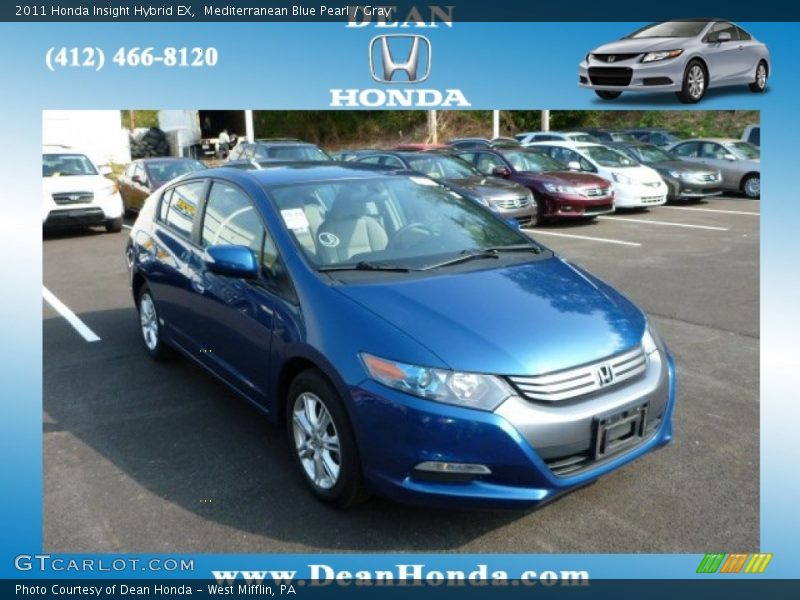 Mediterranean Blue Pearl / Gray 2011 Honda Insight Hybrid EX
