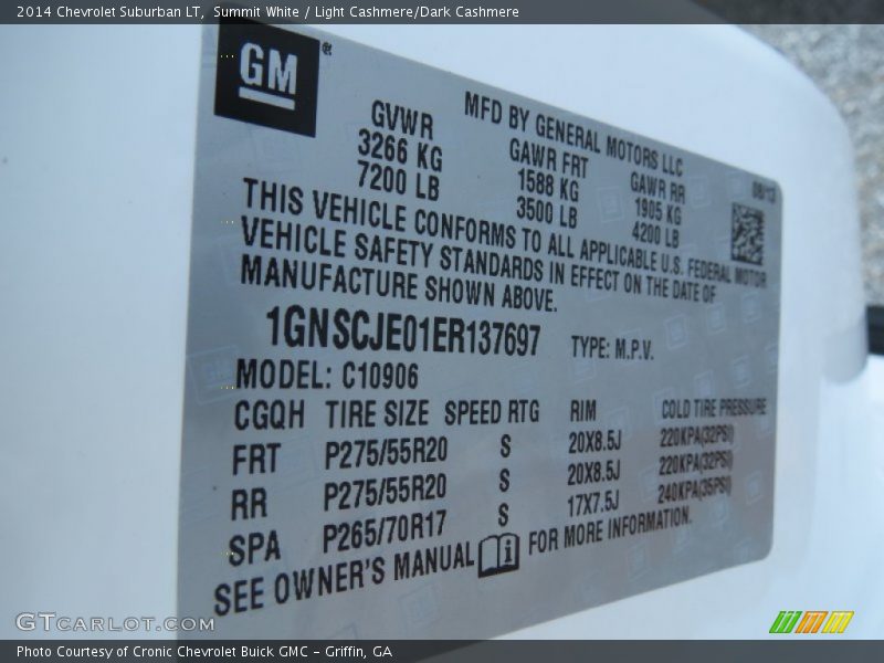 Summit White / Light Cashmere/Dark Cashmere 2014 Chevrolet Suburban LT