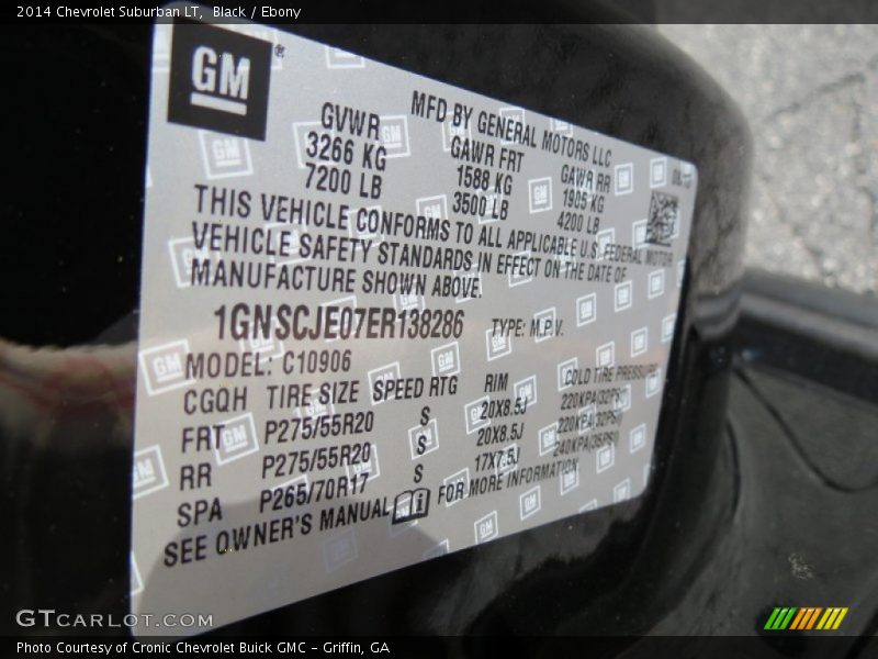 Black / Ebony 2014 Chevrolet Suburban LT