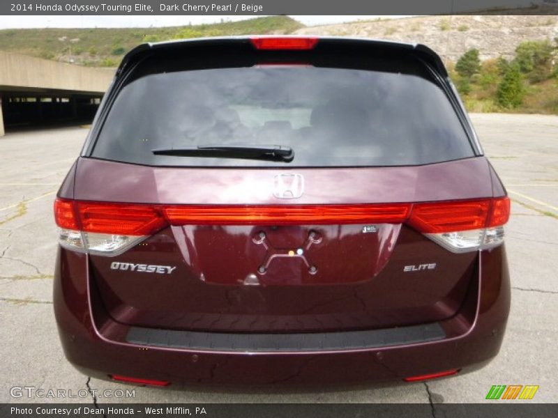 Dark Cherry Pearl / Beige 2014 Honda Odyssey Touring Elite