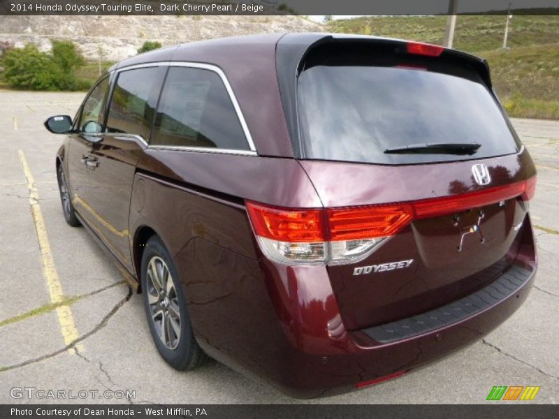 Dark Cherry Pearl / Beige 2014 Honda Odyssey Touring Elite