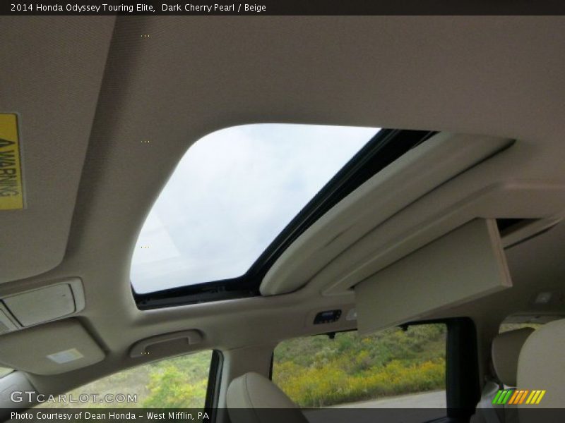 Dark Cherry Pearl / Beige 2014 Honda Odyssey Touring Elite
