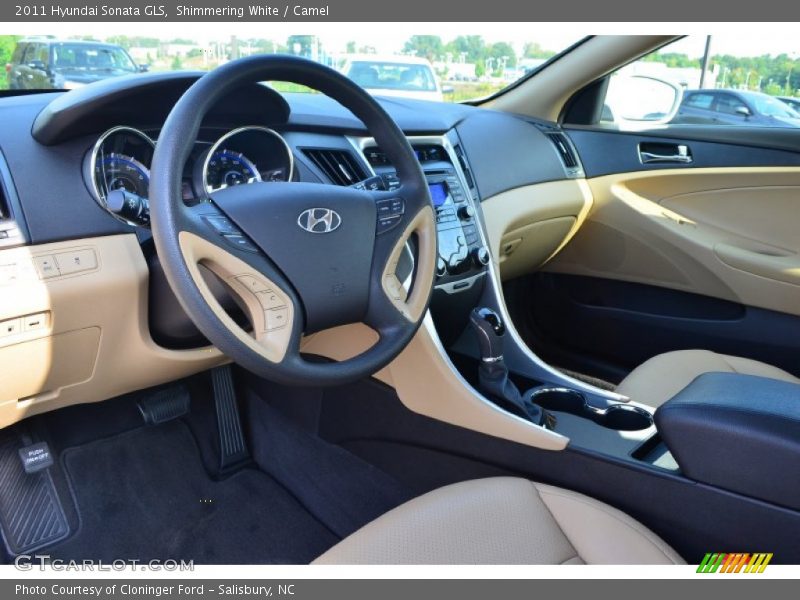 Shimmering White / Camel 2011 Hyundai Sonata GLS