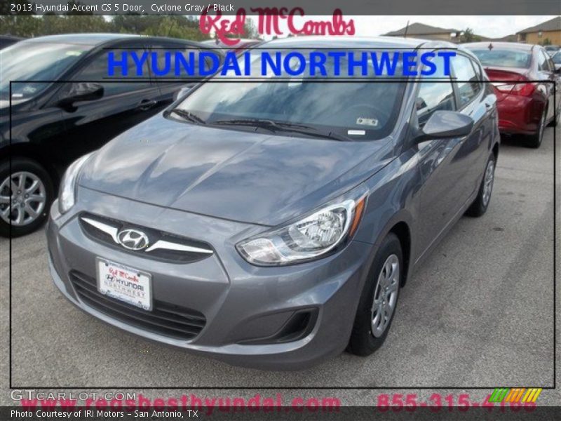 Cyclone Gray / Black 2013 Hyundai Accent GS 5 Door