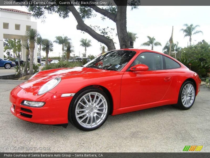 Guards Red / Black/Stone Grey 2008 Porsche 911 Carrera Coupe