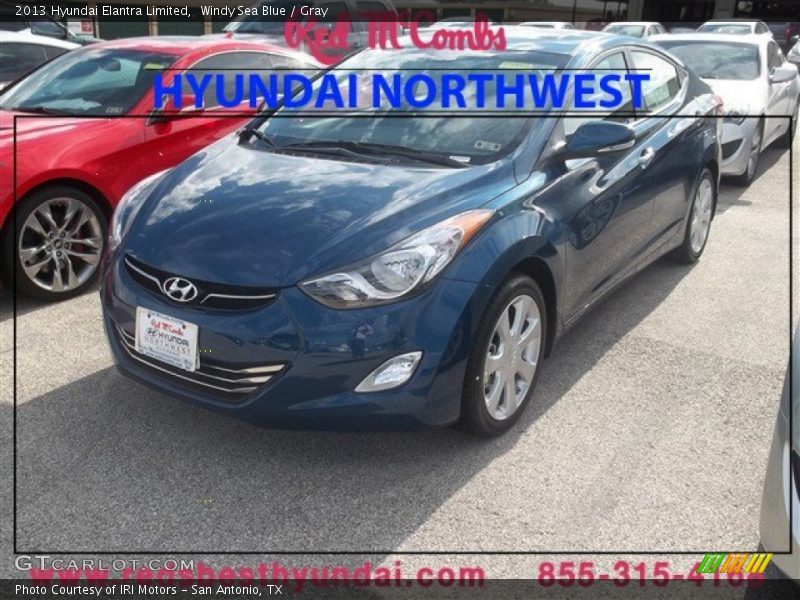 Windy Sea Blue / Gray 2013 Hyundai Elantra Limited