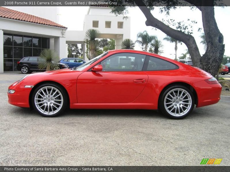 Guards Red / Black/Stone Grey 2008 Porsche 911 Carrera Coupe