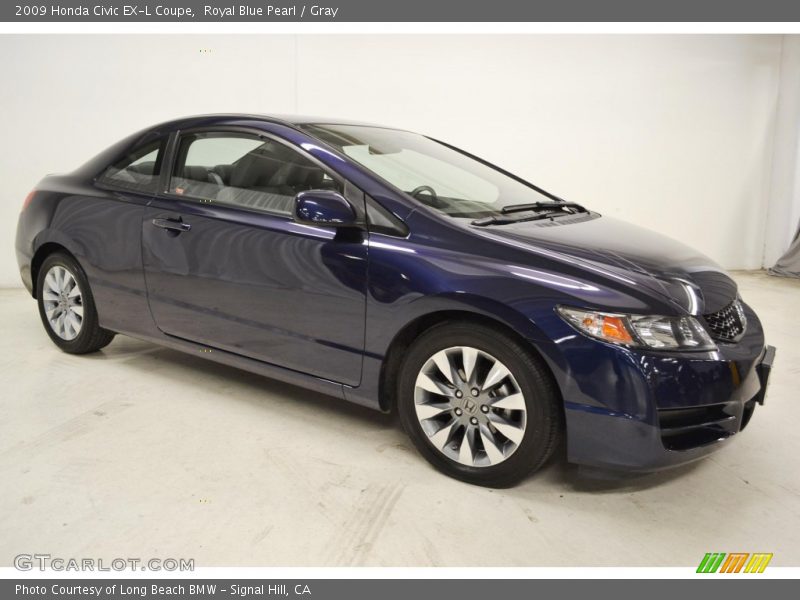 Royal Blue Pearl / Gray 2009 Honda Civic EX-L Coupe
