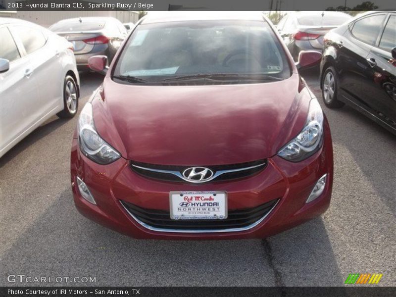 Sparkling Ruby / Beige 2013 Hyundai Elantra GLS