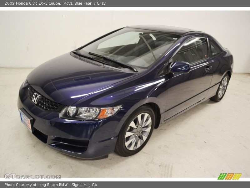 Royal Blue Pearl / Gray 2009 Honda Civic EX-L Coupe