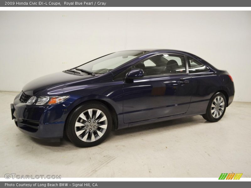 Royal Blue Pearl / Gray 2009 Honda Civic EX-L Coupe