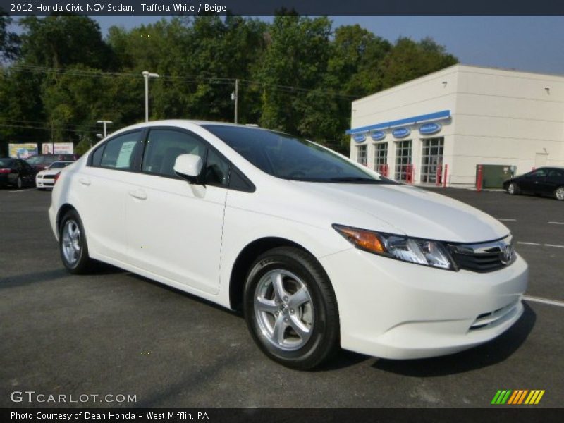 Taffeta White / Beige 2012 Honda Civic NGV Sedan