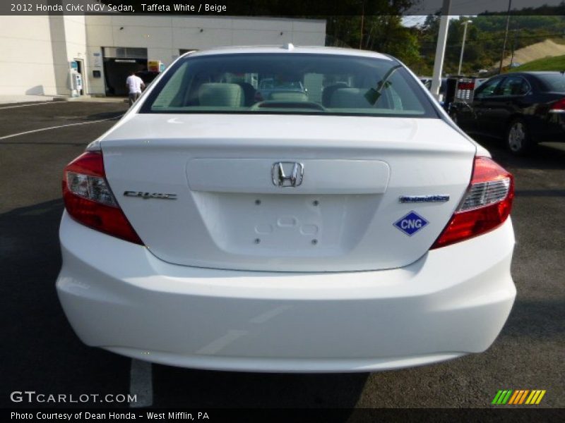 Taffeta White / Beige 2012 Honda Civic NGV Sedan