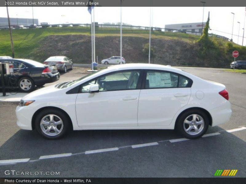 Taffeta White / Beige 2012 Honda Civic NGV Sedan