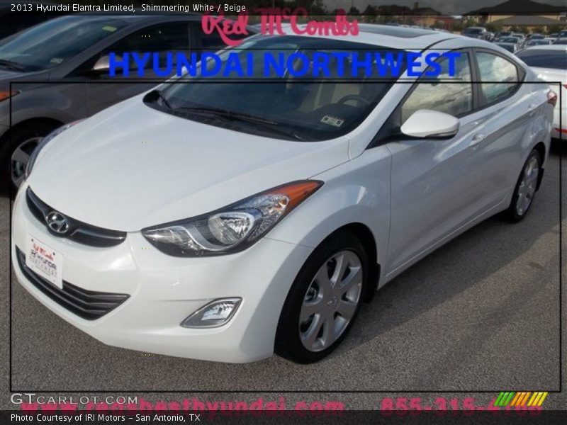Shimmering White / Beige 2013 Hyundai Elantra Limited