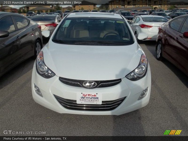 Shimmering White / Beige 2013 Hyundai Elantra Limited