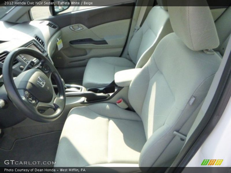 Taffeta White / Beige 2012 Honda Civic NGV Sedan