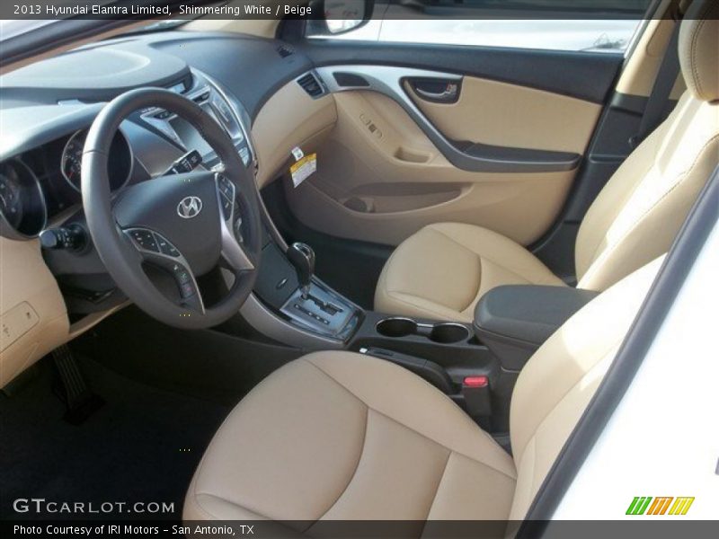 Shimmering White / Beige 2013 Hyundai Elantra Limited