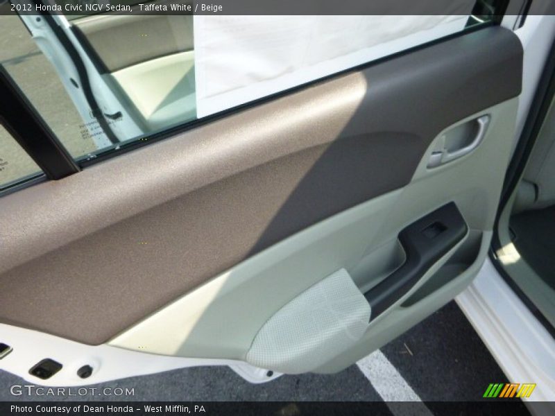 Taffeta White / Beige 2012 Honda Civic NGV Sedan