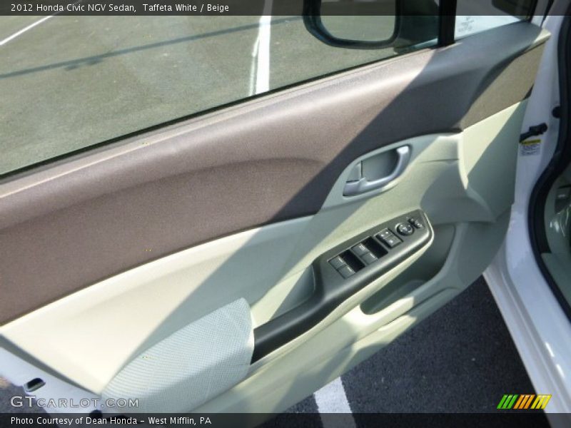 Taffeta White / Beige 2012 Honda Civic NGV Sedan
