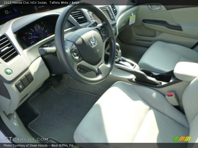 Taffeta White / Beige 2012 Honda Civic NGV Sedan