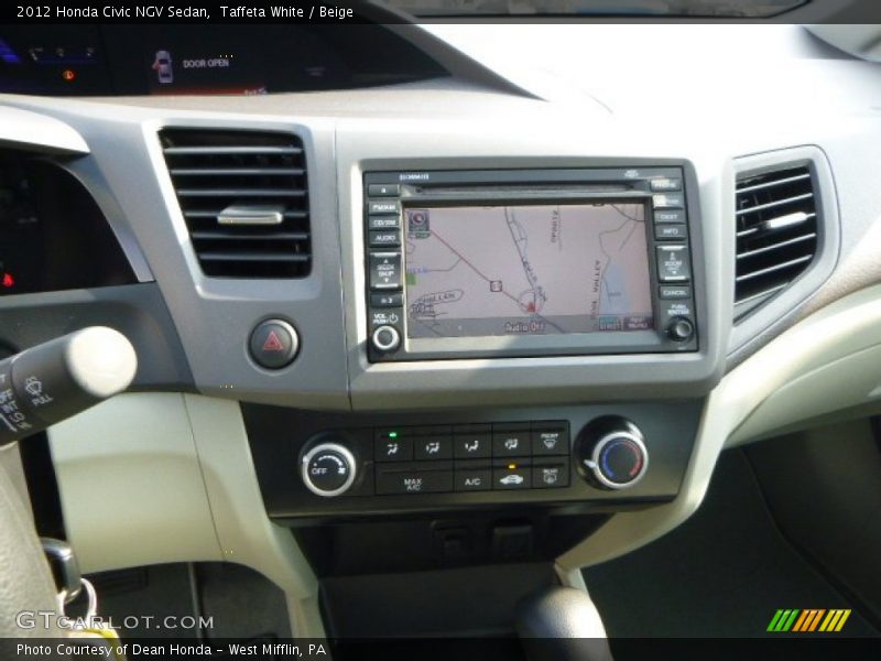 Taffeta White / Beige 2012 Honda Civic NGV Sedan