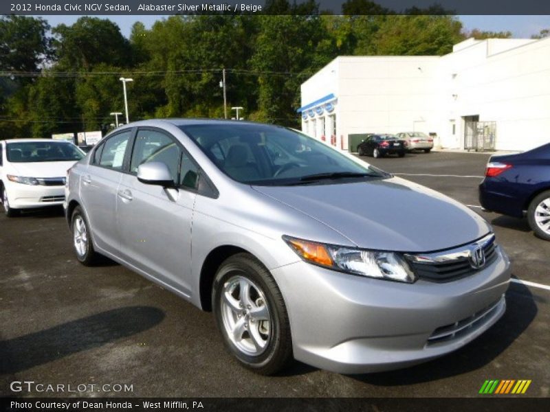 Alabaster Silver Metallic / Beige 2012 Honda Civic NGV Sedan