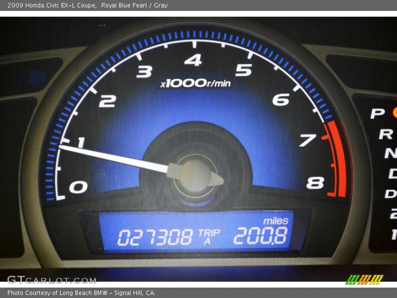 Royal Blue Pearl / Gray 2009 Honda Civic EX-L Coupe