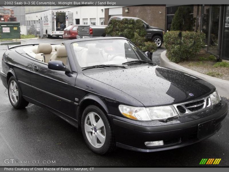 Midnight Blue Metallic / Sand Beige 2002 Saab 9-3 SE Convertible
