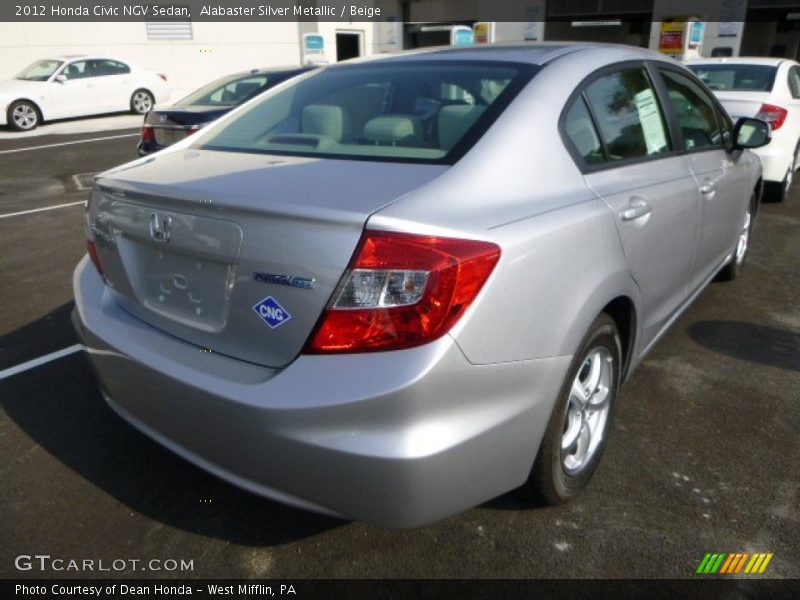 Alabaster Silver Metallic / Beige 2012 Honda Civic NGV Sedan